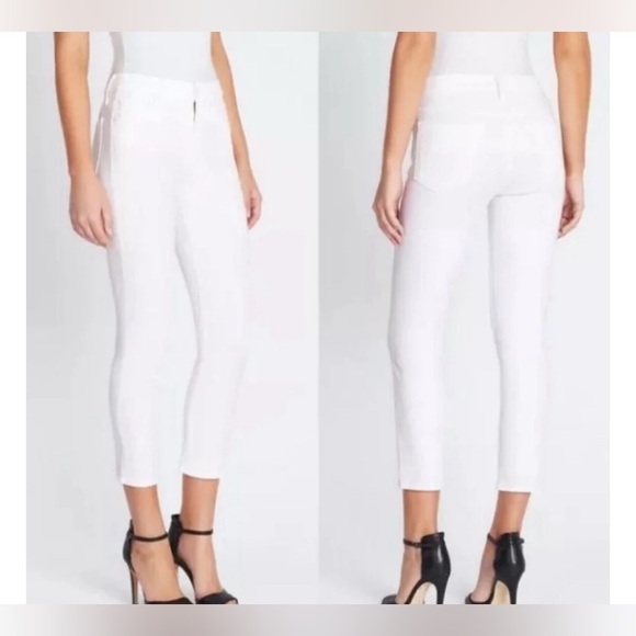 MOTHER WHITE JEANS THE LOOKER CROP STRETCH EUC IN GLASS SLIPPER $238 0/XS 25 - Picture 2 of 7
